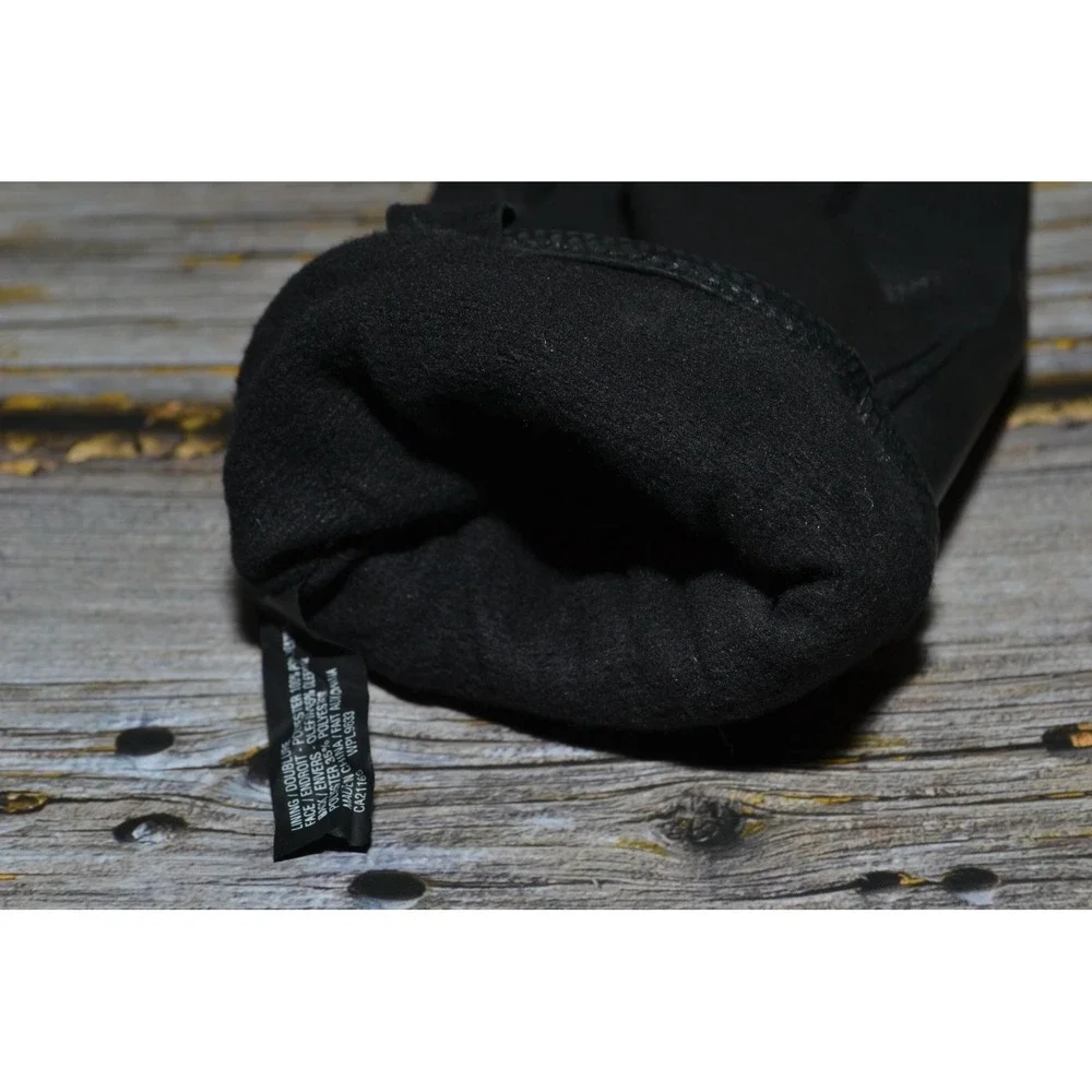 Cire Gloves Mens Large Black Faux Leather Textured Palm Lined Winter‎ Warm